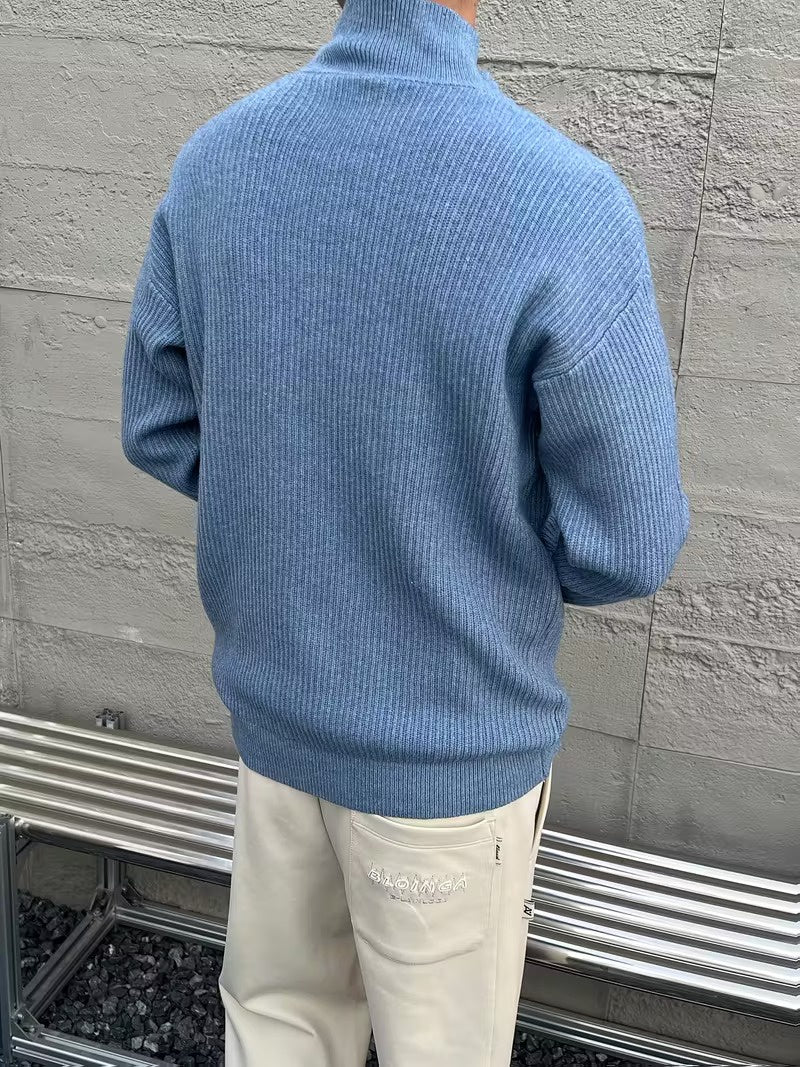 Men's Sweater with Convertible Collar