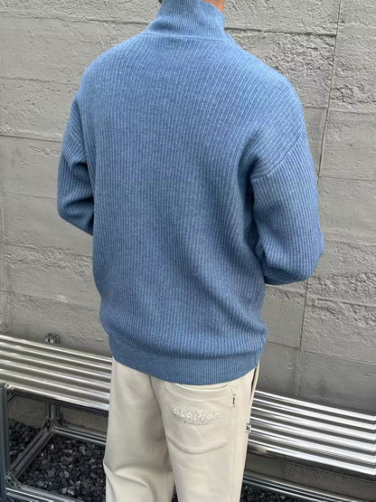 Men's Sweater with Convertible Collar