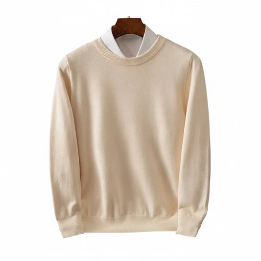 Men's Sweater with Round Neck and Long Sleeves Regular Fit
