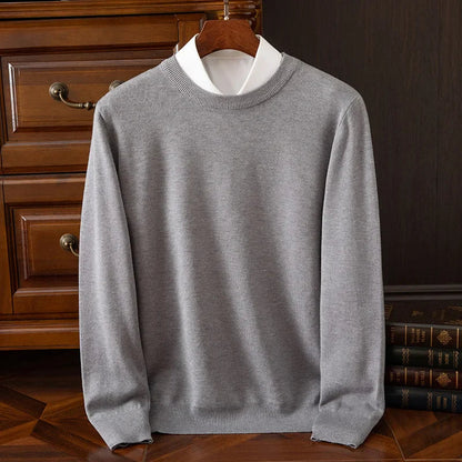 Men's Sweater with Round Neck and Long Sleeves Regular Fit