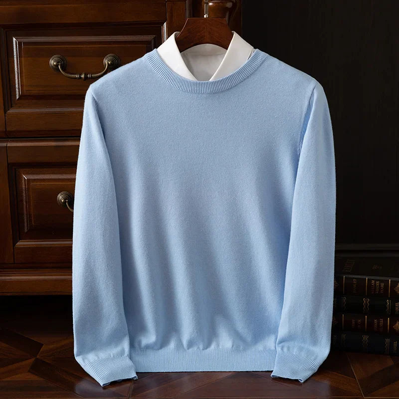 Men's Sweater with Round Neck and Long Sleeves Regular Fit