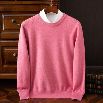 Men's Sweater with Round Neck and Long Sleeves Regular Fit