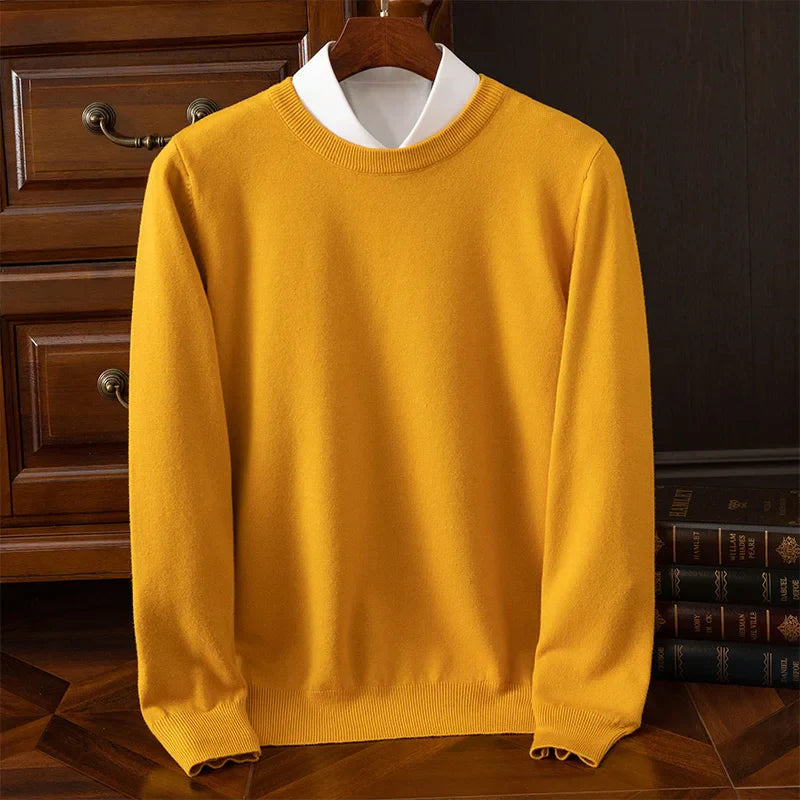 Men's Sweater with Round Neck and Long Sleeves Regular Fit
