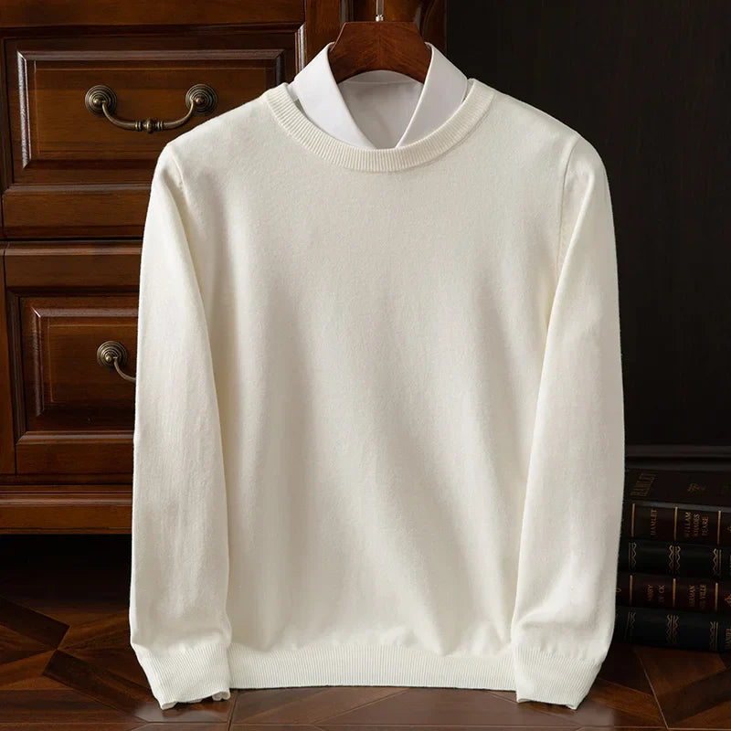 Men's Sweater with Round Neck and Long Sleeves Regular Fit