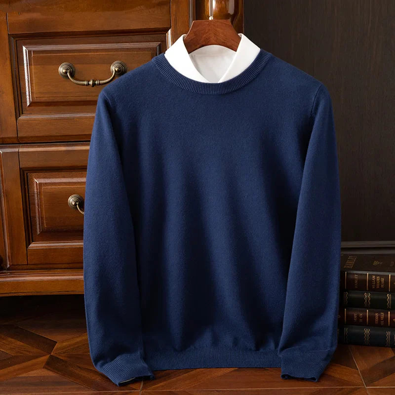Men's Sweater with Round Neck and Long Sleeves Regular Fit