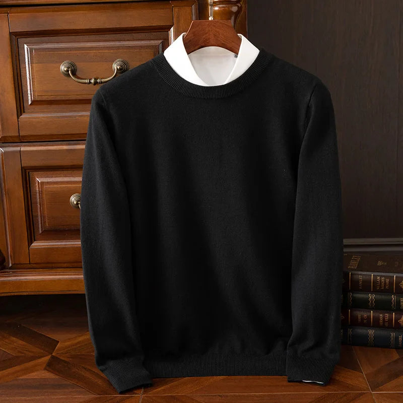 Men's Sweater with Round Neck and Long Sleeves Regular Fit