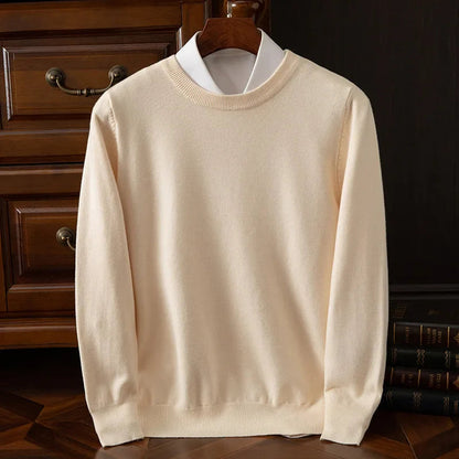 Men's Sweater with Round Neck and Long Sleeves Regular Fit