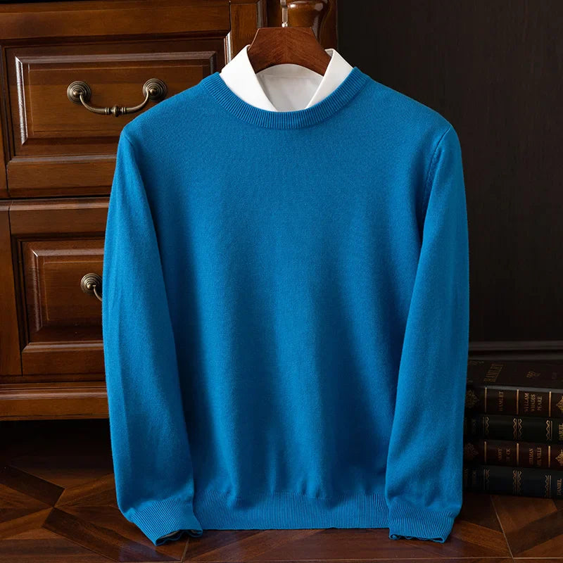 Men's Sweater with Round Neck and Long Sleeves Regular Fit