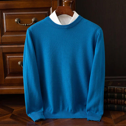 Men's Sweater with Round Neck and Long Sleeves Regular Fit