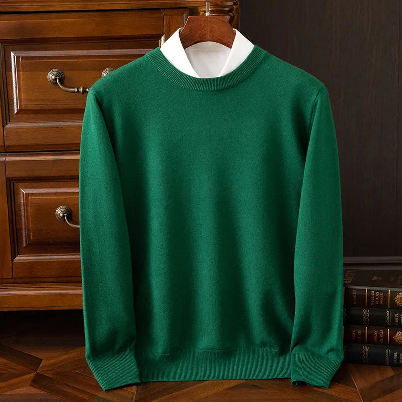Men's Sweater with Round Neck and Long Sleeves Regular Fit