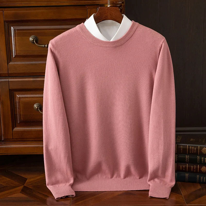Men's Sweater with Round Neck and Long Sleeves Regular Fit