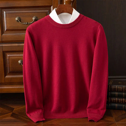 Men's Sweater with Round Neck and Long Sleeves Regular Fit
