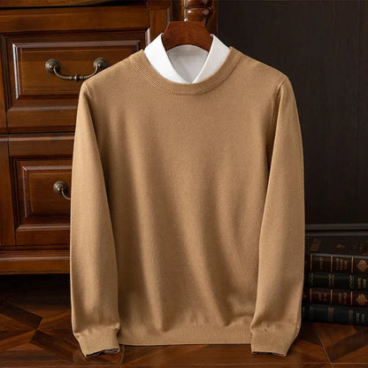 Men's Sweater with Round Neck and Long Sleeves Regular Fit