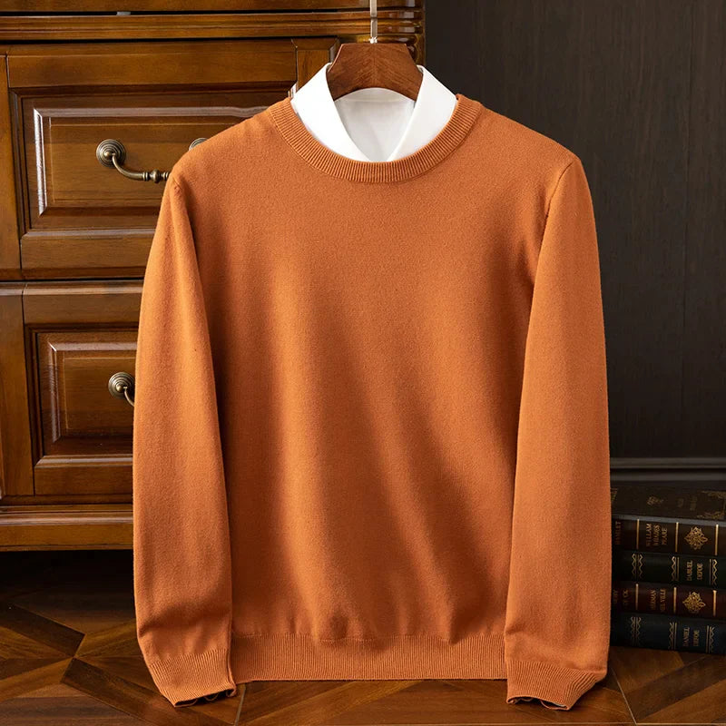Men's Sweater with Round Neck and Long Sleeves Regular Fit