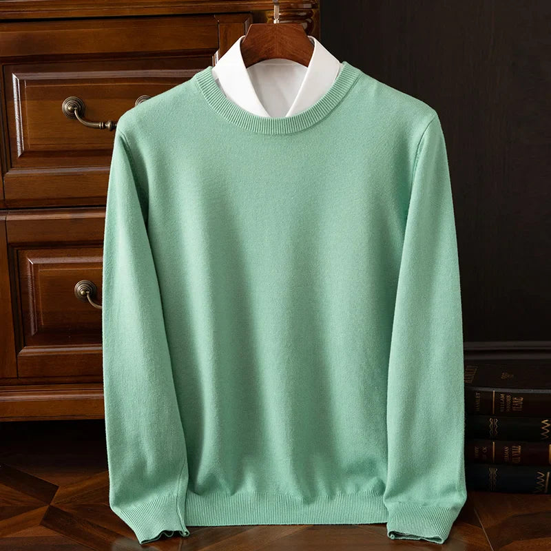 Men's Sweater with Round Neck and Long Sleeves Regular Fit