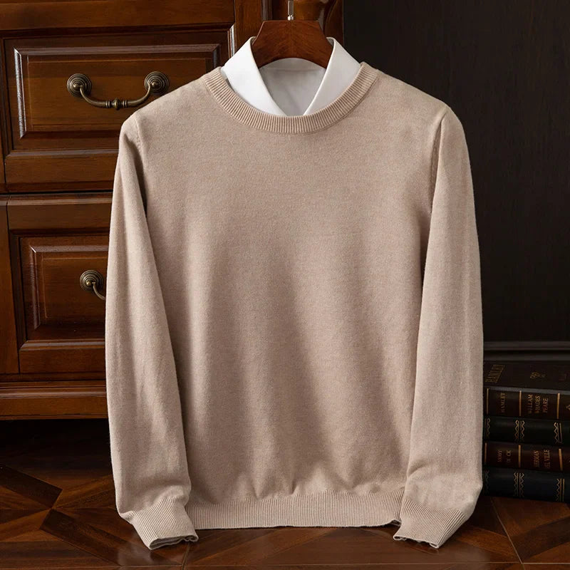 Men's Sweater with Round Neck and Long Sleeves Regular Fit