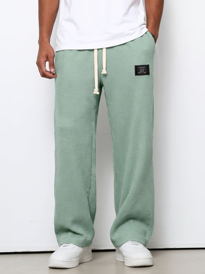 Men's Sweatpants with Drawstring Waist and Waffle Texture
