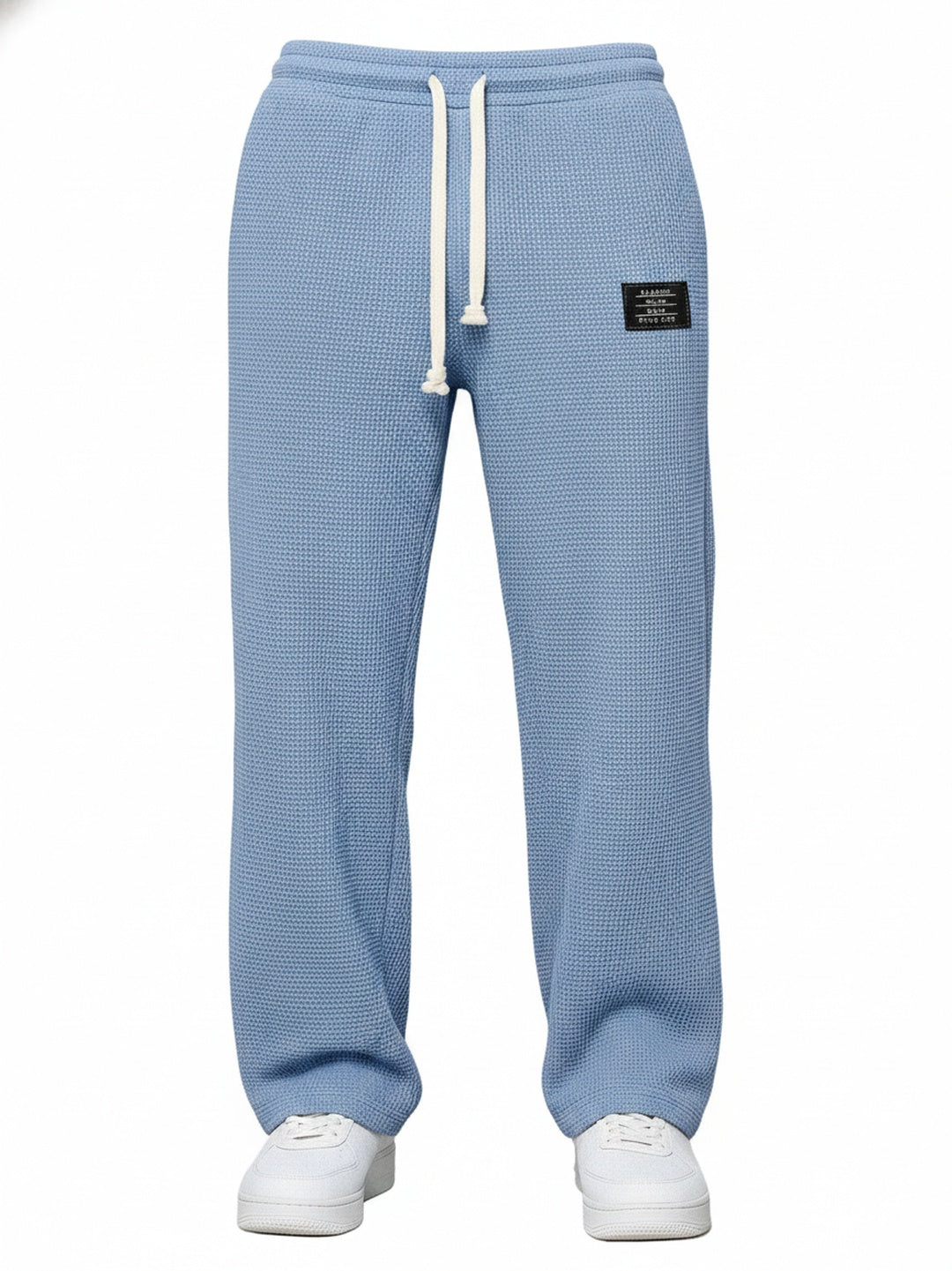 Men's Sweatpants with Drawstring Waist and Waffle Texture