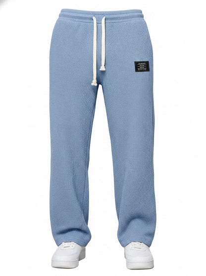 Men's Sweatpants with Drawstring Waist and Waffle Texture