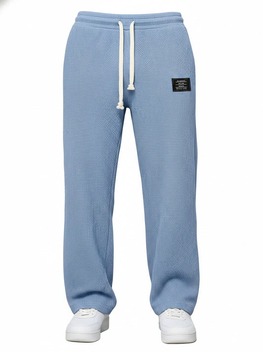 Men's Sweatpants with Drawstring Waist and Waffle Texture