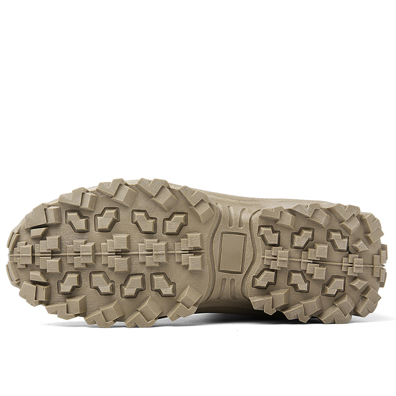 Men's Tactical Work Boots with Side Zip and Lace-Up Closure