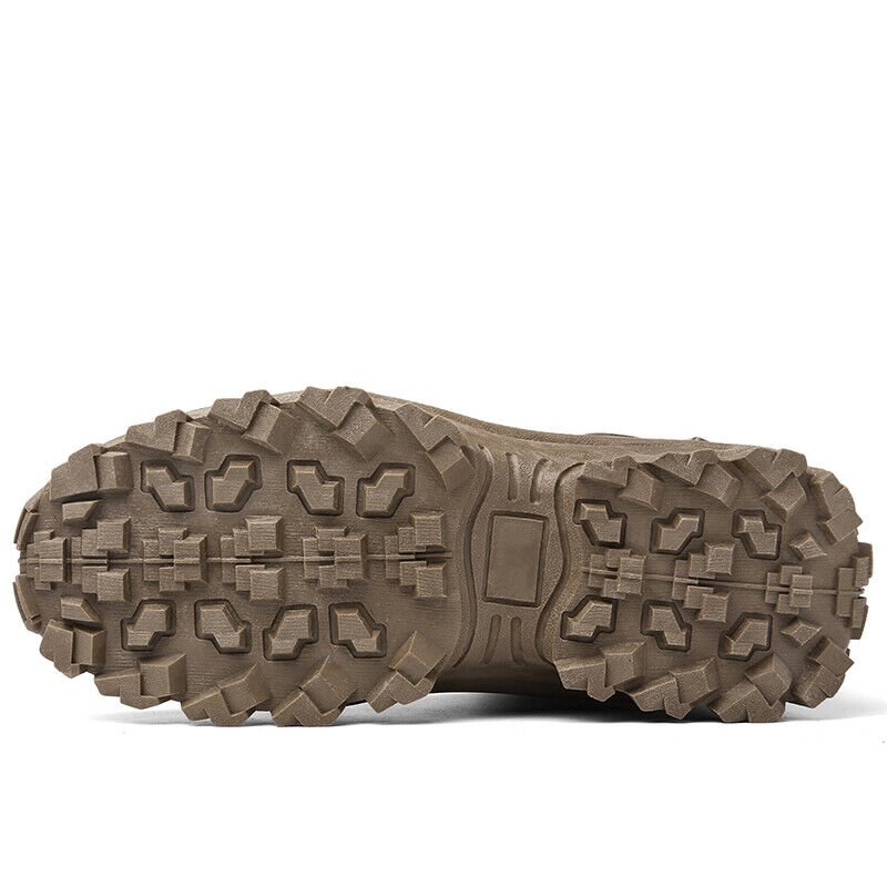 Men's Tactical Work Boots with Side Zip and Lace-Up Closure