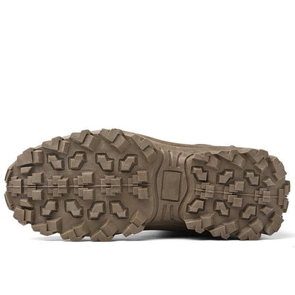 Men's Tactical Work Boots with Side Zip and Lace-Up Closure