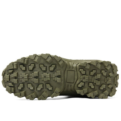 Men's Tactical Work Boots with Side Zip and Lace-Up Closure