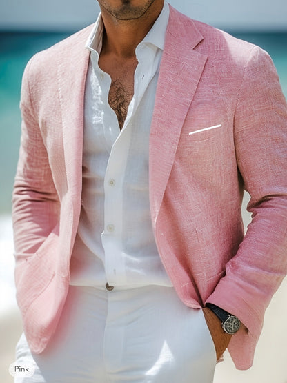 Men's Tailored Blazer with Notch Lapel and Chest Pocket