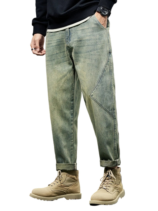 Men's Tapered Pants with Rolled Cuffs