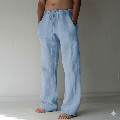 Men's Trousers Wide Leg with Drawstring Waist and Side Pockets