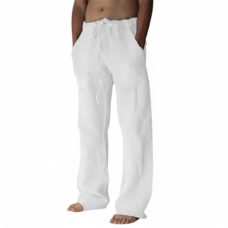 Men's Trousers Wide Leg with Drawstring Waist and Side Pockets
