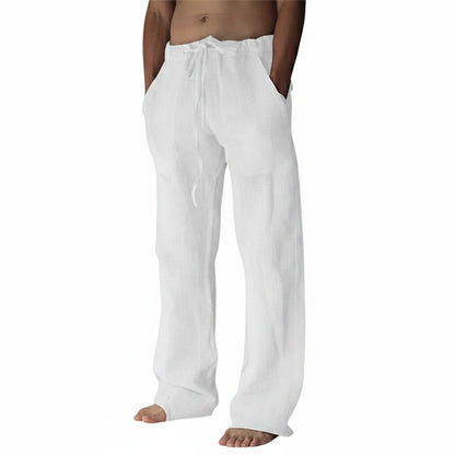 Men's Trousers Wide Leg with Drawstring Waist and Side Pockets