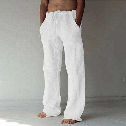 Men's Trousers Wide Leg with Drawstring Waist and Side Pockets