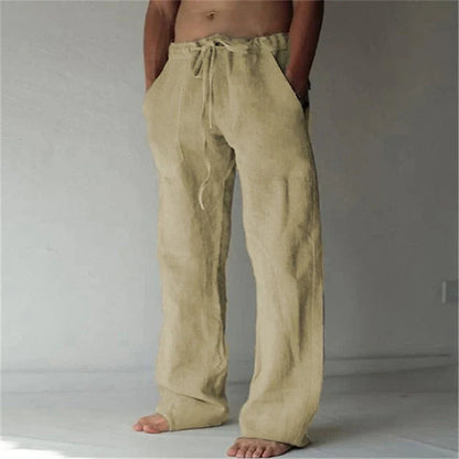 Men's Trousers Wide Leg with Drawstring Waist and Side Pockets