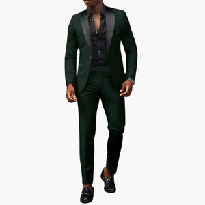 Men's Two-Piece Wedding Suit with Shawl Lapel and Single Button