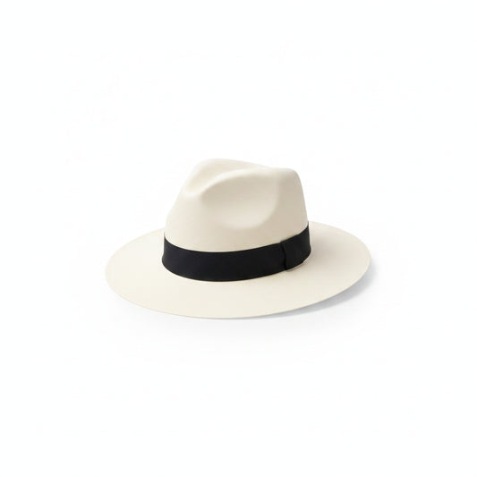 Men's Wide Brim Panama Hat with Ribbon Band