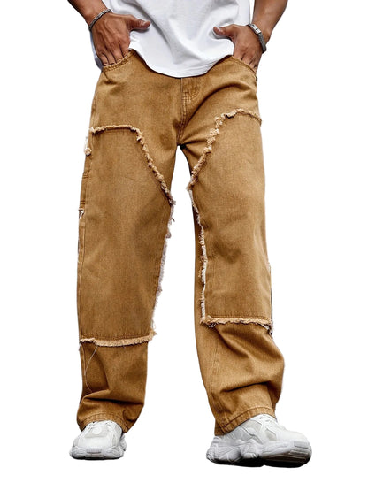 Men's Wide-Leg Pants with Layered Panels