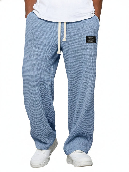 Men's Wide Leg Sweatpants with Drawstring Waist and Relaxed Fit