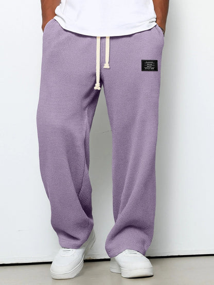 Men's Wide Leg Sweatpants with Drawstring Waist and Relaxed Fit