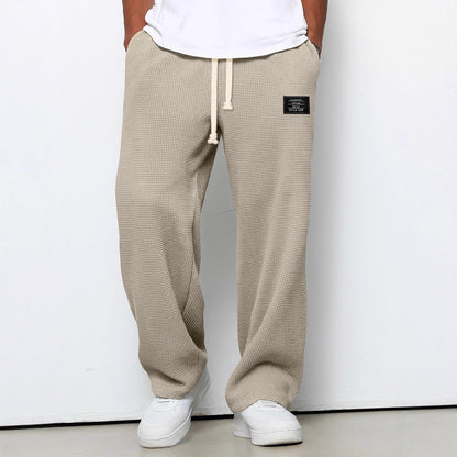Men's Wide Leg Sweatpants with Drawstring Waist and Relaxed Fit