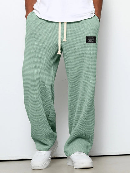 Men's Wide Leg Sweatpants with Drawstring Waist and Relaxed Fit