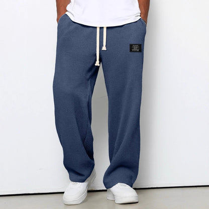 Men's Wide Leg Sweatpants with Drawstring Waist and Relaxed Fit