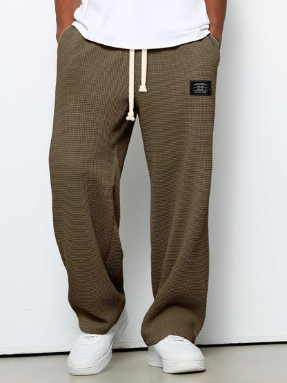Men's Wide Leg Sweatpants with Drawstring Waist and Relaxed Fit