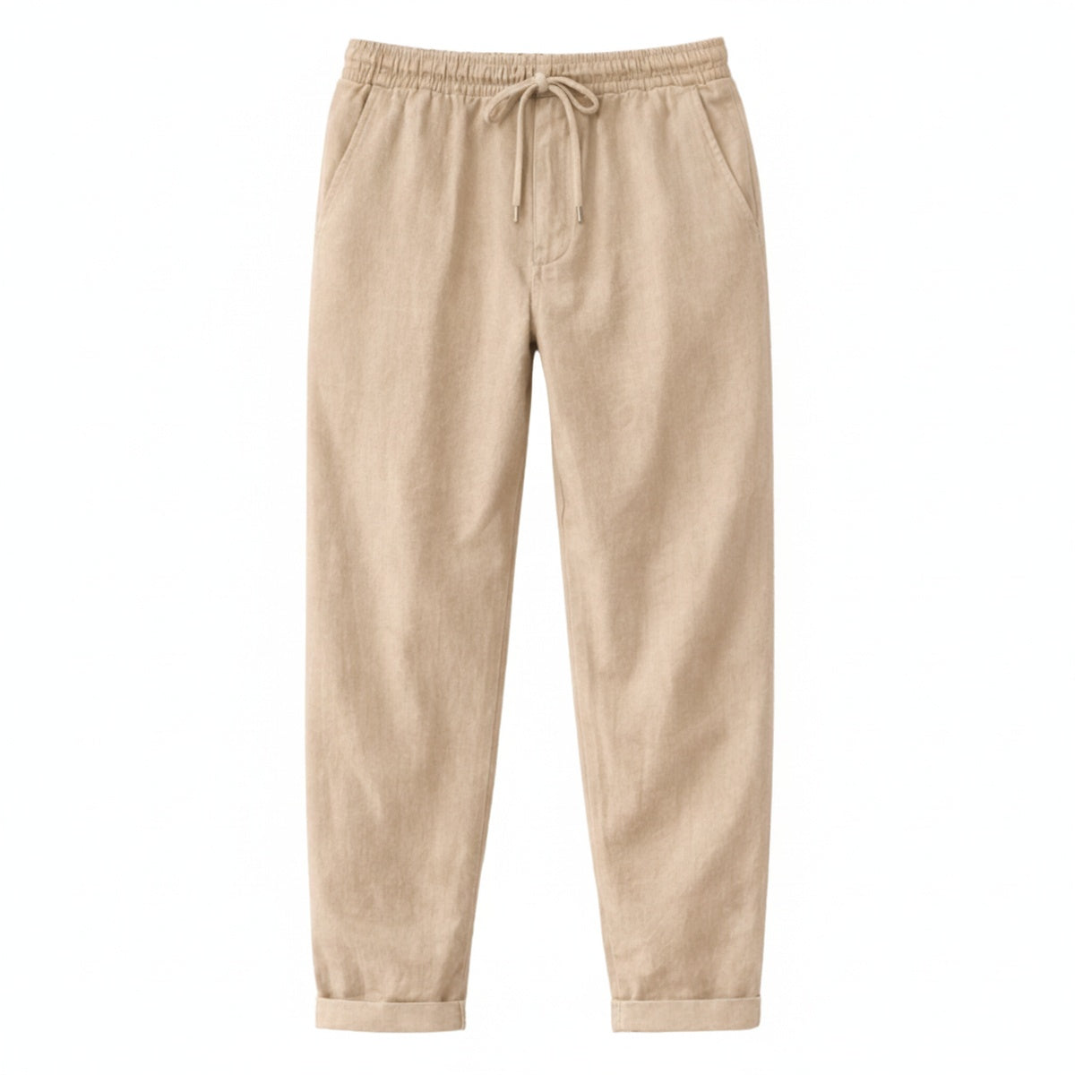 Men's Wide Leg Trousers with Elastic Waist and Drawstring