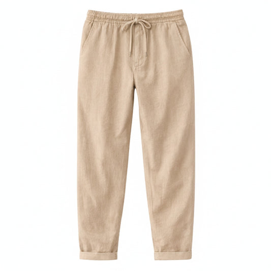 Men's Wide Leg Trousers with Elastic Waist and Drawstring