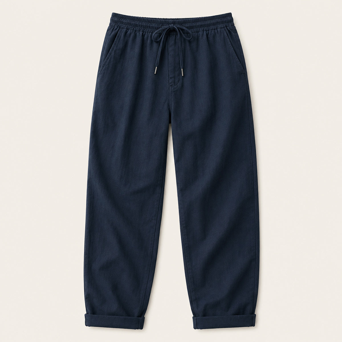 Men's Wide Leg Trousers with Elastic Waist and Drawstring