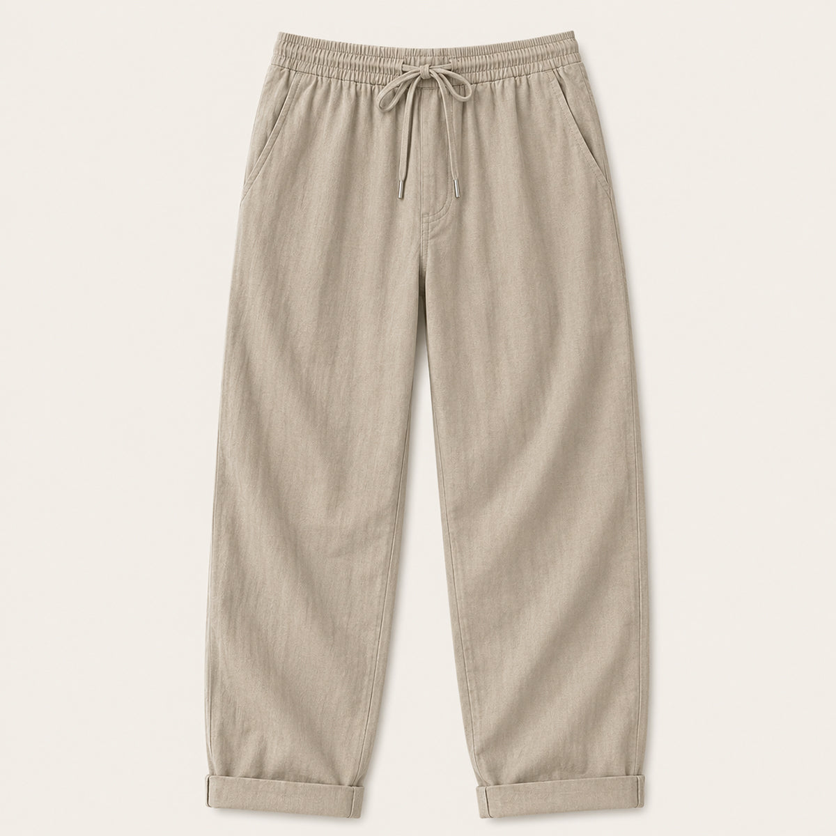Men's Wide Leg Trousers with Elastic Waist and Drawstring