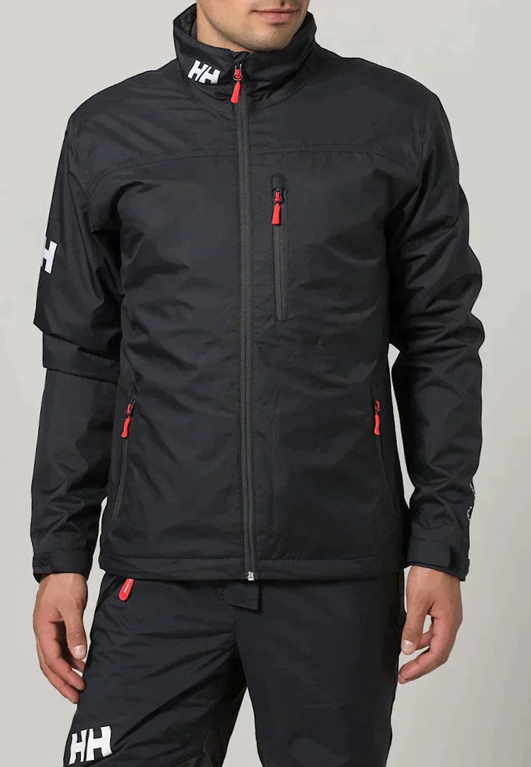 Men's Windproof Jacket with Stand Collar and Zipped Chest Pocket