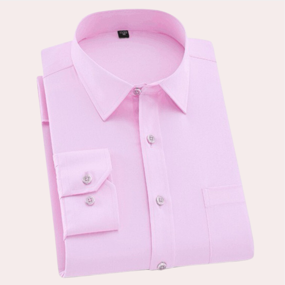 Men's Wrinkle-Free Dress Shirt with Chest Pocket